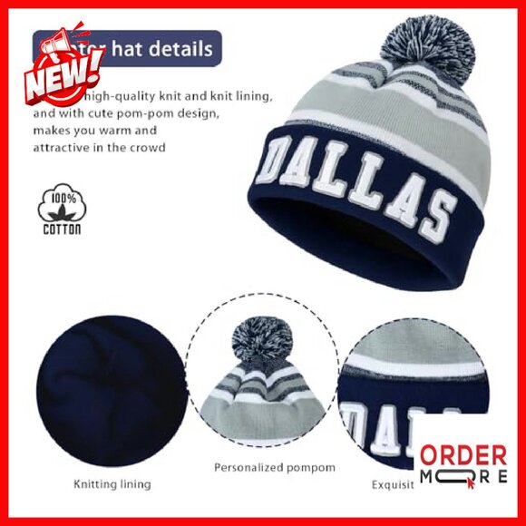 3D Embroidery Skull Cap Beanie with Touchscreen Gloves Winter Set - Picture 3 of 8